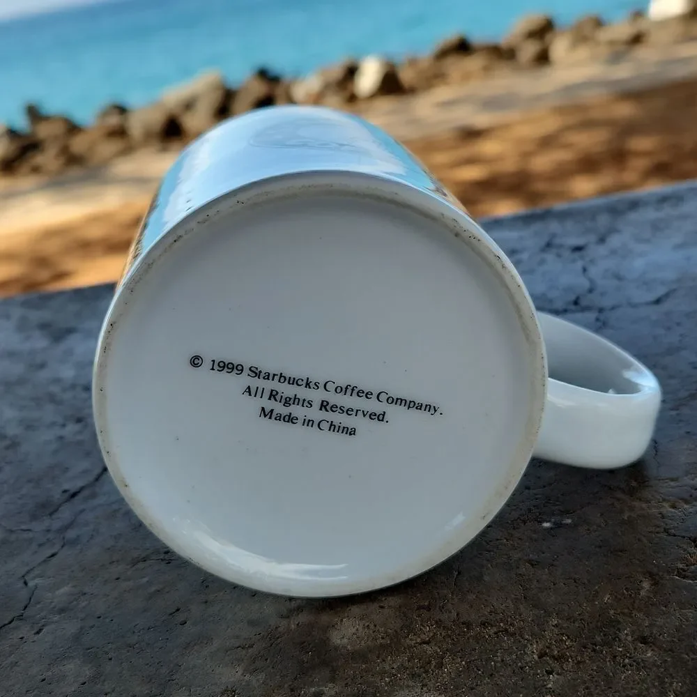 Starbucks 1999 Siren White Coffee Cup